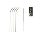 Straws + Brush Silver (Set4)