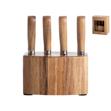 Cheese knives with holder (4pcs set)