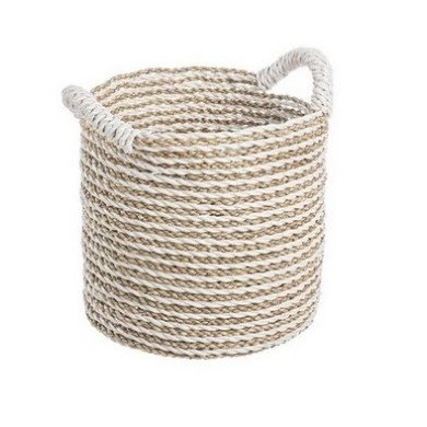 Decorative  Basket - Brown/White - D25xH23cm