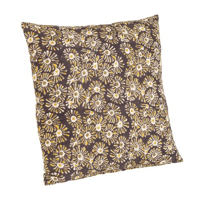 Cushion Calais with Daisy - Black 45x45cm