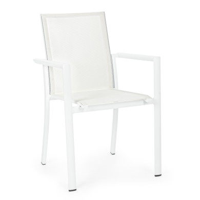Dining Chair Konnor with Armrests - White 56x61.5x88cm