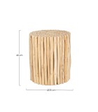 Coffee Table - Guadalupe - with Natural Teak wood branches - D35x40cm