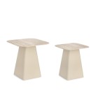 Coffee Table Set - Hardy - Beige - 40x40xH47cm/50x50xH52cm