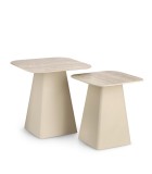 Coffee Table Set - Hardy - Beige - 40x40xH47cm/50x50xH52cm