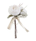 Decorative  Rose Bunch Alhena - White H20cm