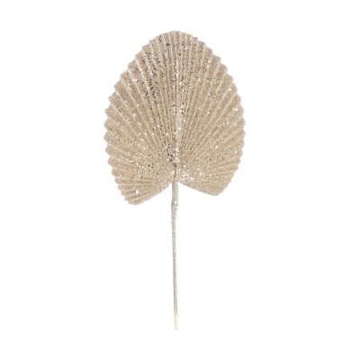 Decorative Leaf Fan - Champagne H52cm