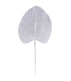 Decorative Leaf Fan - Silver H52cm