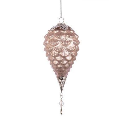 Ornament Pine Cone Glass - Champagne D11cm