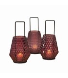 Candle Holder - Struktur - Purple - H42cm