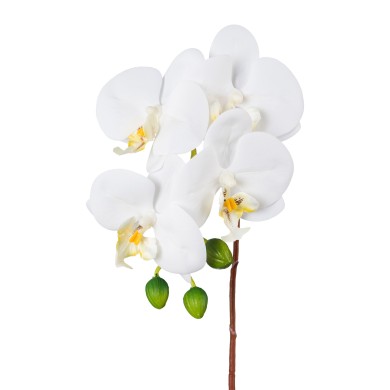 Decorative Orchid Real Touch - White 44cm