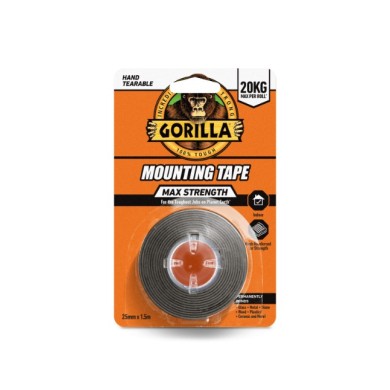Gorilla Mounting Tape - Max Strength - Clear - 1.5M