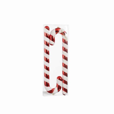 Ornament Candy Set - Stick - Red/White - H32cm (2 pcs)