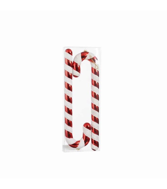 Ornament Candy Set - Stick - Red/White - H32cm (2 pcs) Ornament Candy Set - Stick - Red/White - H32cm (2 pcs)