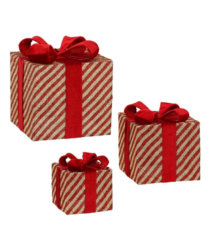 Decorative Present Set 3Pcs - Gold - 25X25X28Cm Decorative Present Set 3Pcs - Gold - 25X25X28Cm
