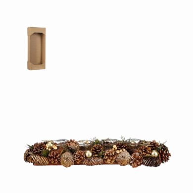 Candle Holder - Brant - Gold - 54x16,5xH10cm