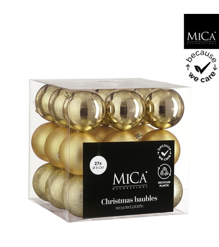 Ornament Ball Set - Gold - D8cm (27 pcs) Ornament Ball Set - Gold - D8cm (27 pcs)