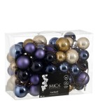 Ornament Ball Garland - Dark Blue, Purple, Cream & Light Brown - 180Cm Ornament Ball Garland - Dark Blue, Purple, Cream & Light Brown - 180Cm