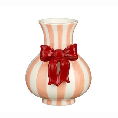 Kato Stripes Vase - Light Pink - 18,5X17X21,5Cm Kato Stripes Vase - Light Pink - 18,5X17X21,5Cm