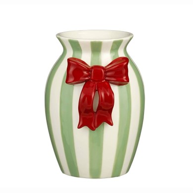 Kato Stripes Vase - Light Green - 16,5X18,5X22,5Cm Kato Stripes Vase - Light Green - 16,5X18,5X22,5Cm