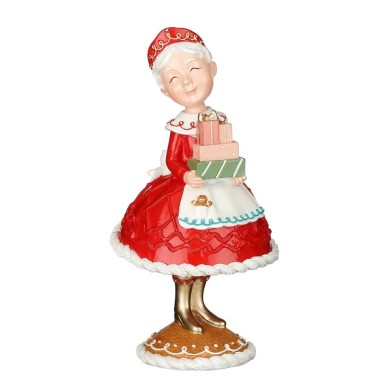 Mrs Santa With Presents - Red - 30,5X15Cm Mrs Santa With Presents - Red - 30,5X15Cm