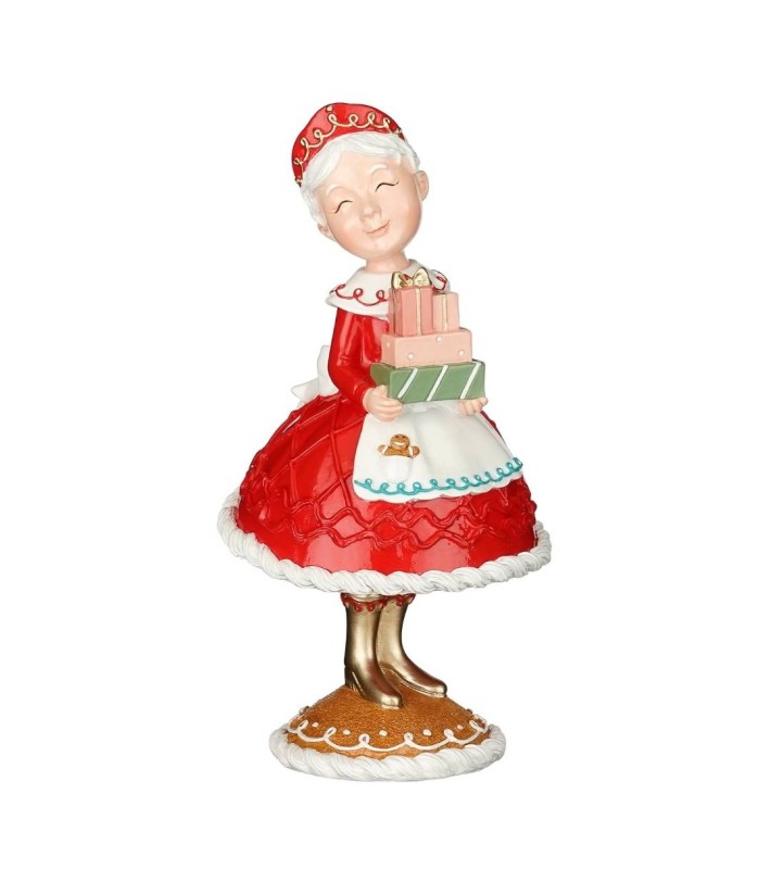 Mrs Santa With Presents - Red - 30,5X15Cm Mrs Santa With Presents - Red - 30,5X15Cm