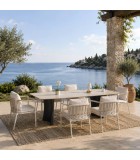 Outdoor Dining set 9pcs (CIAO + PENNY)  (1 table/ 8  chairs) - Dark charcoal / Light beige