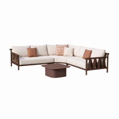Corner lounge set 4 pcs ZION outdoor (3-pc corner sofa + coffee table)