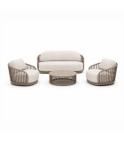 Lounge set 4 pcs MOJO aluminium outdoor (no rope) - Taupe Lounge set 4 pcs MOJO aluminium outdoor (no rope) - Taupe