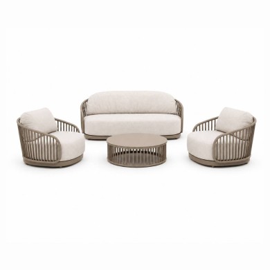 Lounge set 4 pcs MOJO aluminium outdoor (no rope) - Taupe