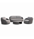 Lounge set 4 pcs MOJO outdoor with dark rope - Dark charcoal Lounge set 4 pcs MOJO outdoor with dark rope - Dark charcoal