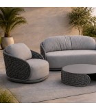 Lounge set 4 pcs MOJO outdoor with dark rope - Dark charcoal Lounge set 4 pcs MOJO outdoor with dark rope - Dark charcoal