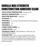 Gorilla Glue - Grab Adhesive Crystal - Clear - 270ml