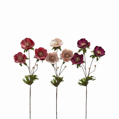 Decorative Branch - Anemone - Velvet Pink - H80cm (3 assorted designs) Decorative Branch - Anemone - Velvet Pink - H80cm (3 assorted designs)