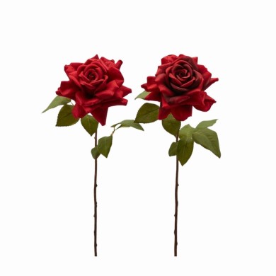 Artificial Flower - Rose - Red - H52cm (2 assorted designs) Artificial Flower - Rose - Red - H52cm (2 assorted designs)