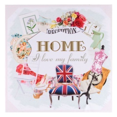PAINTING  HOME - ON PRINTED CANVAS  28X1.5X28CM