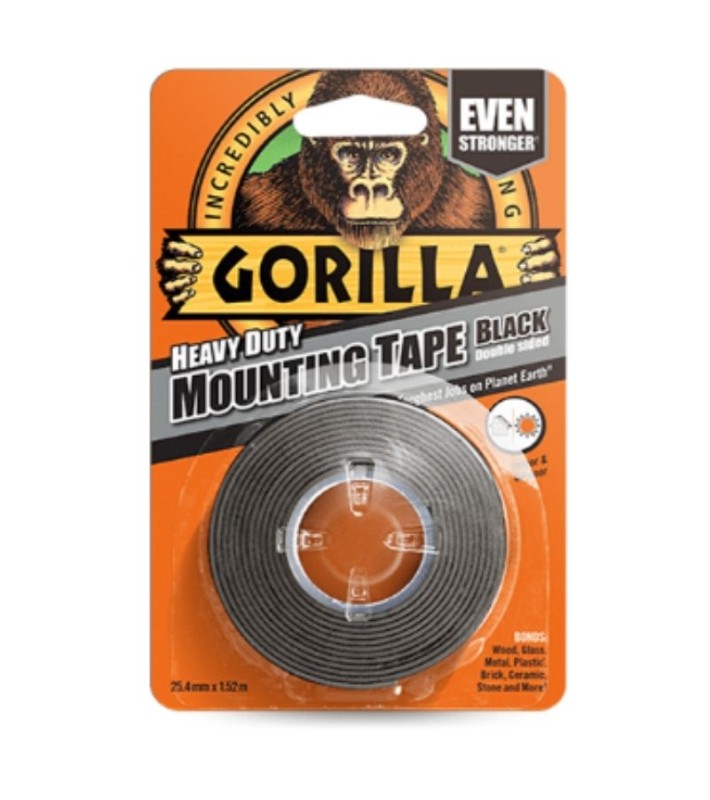 Gorilla Mounting Tape - Heavy Duty - Double Sided - Black - 1.5m Gorilla Mounting Tape - Heavy Duty - Double Sided - Black - 1.5m