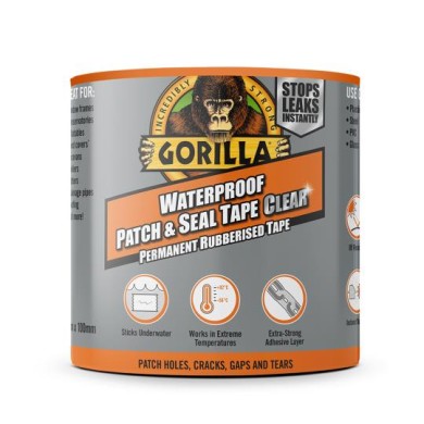 Gorilla Κολλητική Ταινία - Waterproof Patch & Seal - Διάφανη - 2.4μ