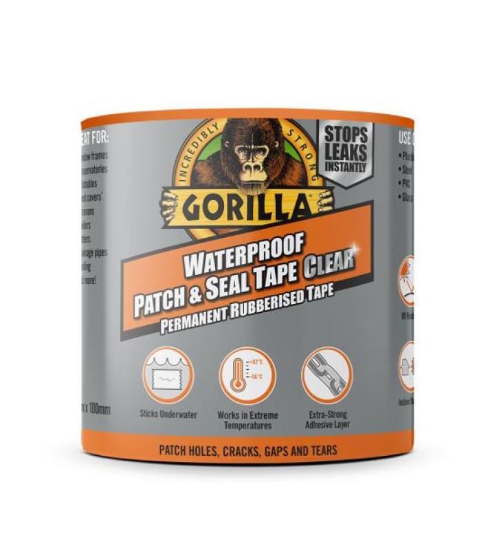 Gorilla Tape - Waterproof Patch & Seal - Clear - 2.4m Gorilla Tape - Waterproof Patch & Seal - Clear - 2.4m