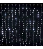 LED Lights Curtain - Cold White with Transparent Cable - 200xH300cm (608 LED) IP44 Curtain Lights
