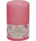 Scented Candle Pillar Pink Flowers - Pink 100x60mm