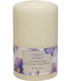 Scented Candle Pillar Clean Linen - White 100x60mm