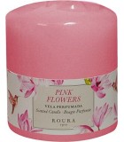 Scented Candle Pillar Pink Flowers - Pink 80x70mm