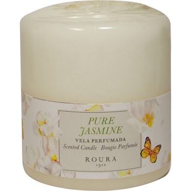 Scented Candle Pillar Jasmine - White 80x70mm