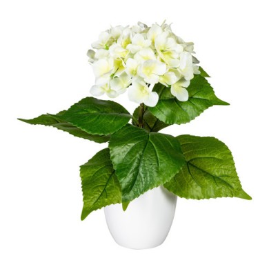 Decorative Hydrangea in pot - White 40cm