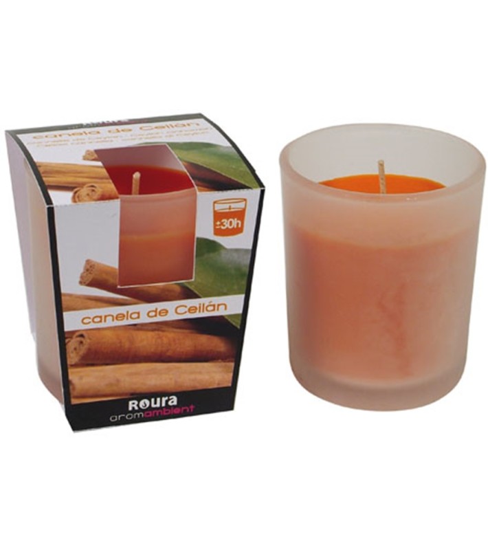 Scented Candle with Frosted Glass Cinammon - Orange 85x70mm Scented Candle with Frosted Glass Cinammon - Orange 85x70mm