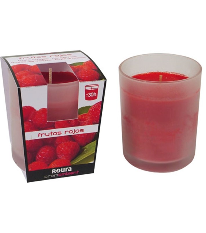 Scented Candle with Frosted Glass Mix Berries - Red 85x70mm Scented Candle with Frosted Glass Mix Berries - Red 85x70mm