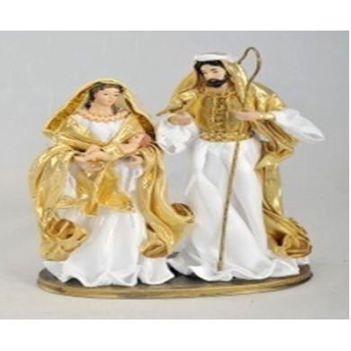 HOLY FAMILY 25cm WHITE-GOLD COLORS