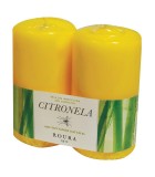 Κεριά  Πυλώνα Σετ Citronella - Κίτρινο 100x50mm (2τμχ)