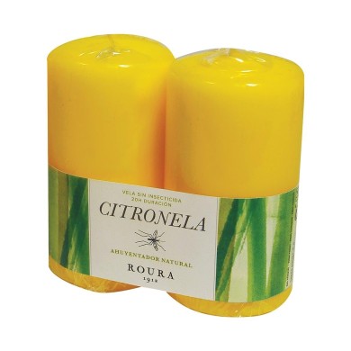 Candles Pillar Set Citronella - Yellow 100x50mm (2pcs)