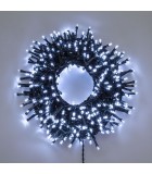 String LED Lights  - Cold White with Green Cable - 30,5+4m   (1500 LED) String Lights
